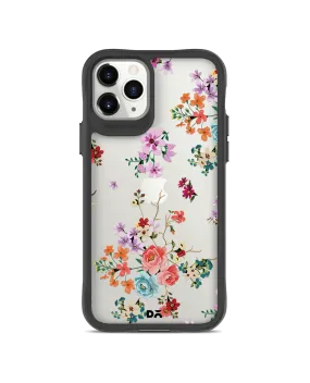 DailyObjects Periwinkle & Roses Black Hybrid Clear Case Cover For iPhone 11 Pro Max