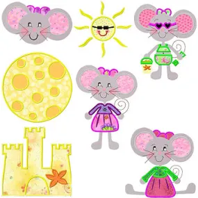 Darling Mouse Set- 7 Designs, 3 Sizes!