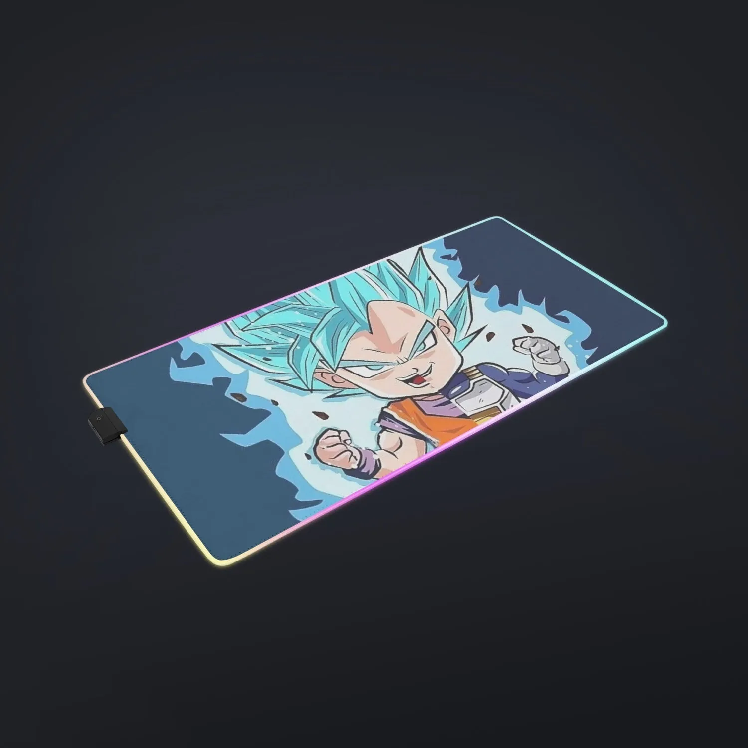 DBZ Goku Vegeta SSGSS God Blue Super Saiyan Chibi Sketch cool LED  Mouse Pad