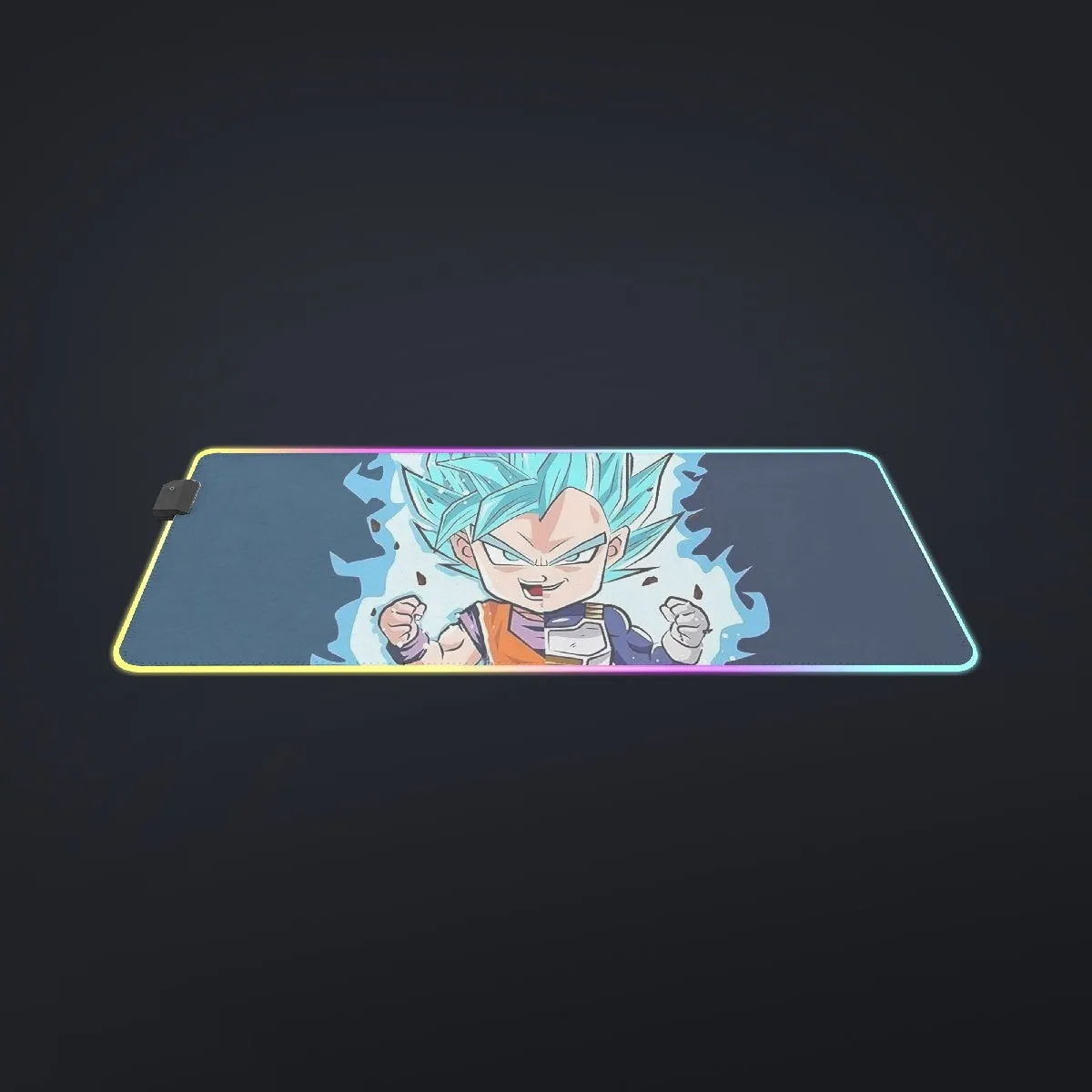 DBZ Goku Vegeta SSGSS God Blue Super Saiyan Chibi Sketch cool LED  Mouse Pad