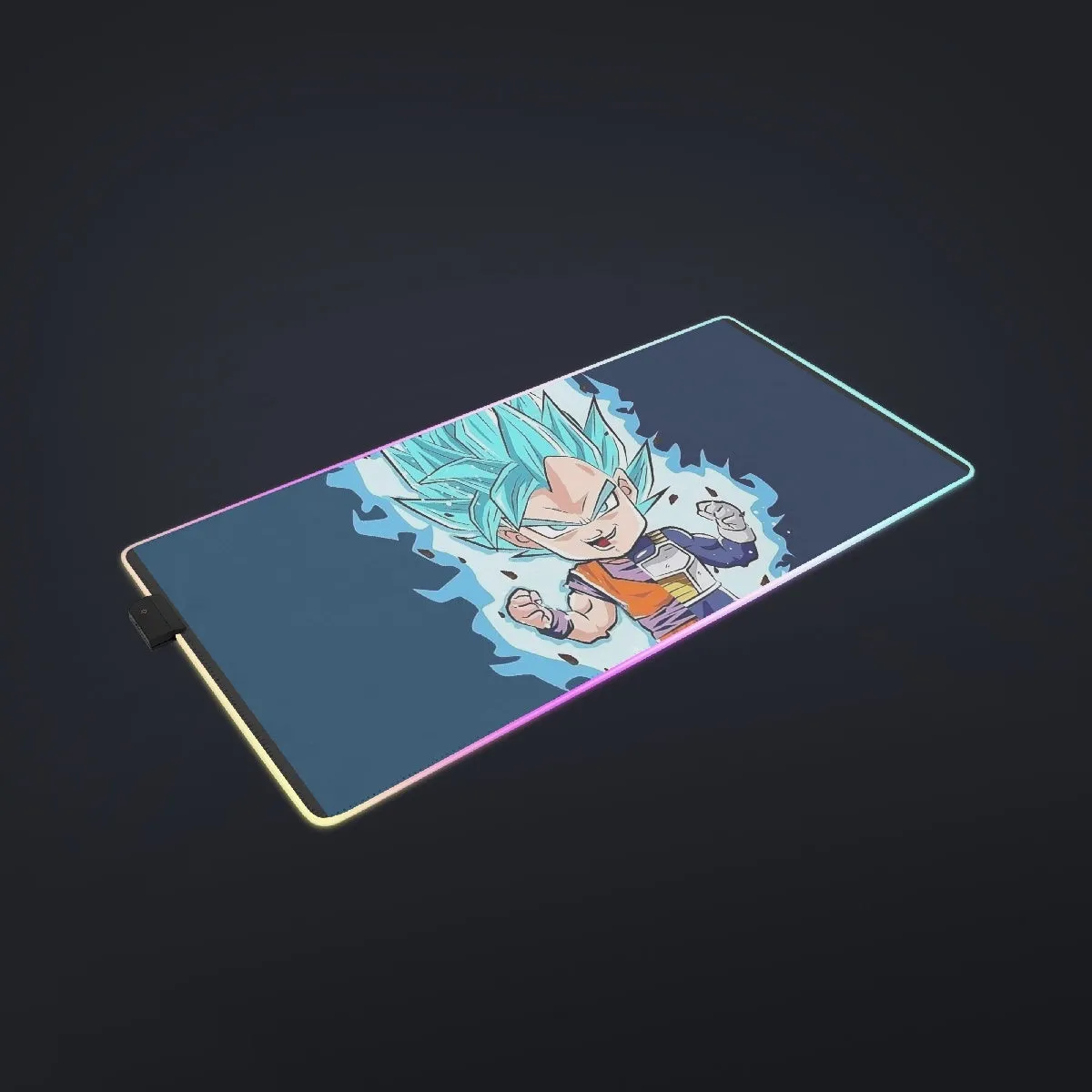 DBZ Goku Vegeta SSGSS God Blue Super Saiyan Chibi Sketch cool LED  Mouse Pad