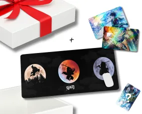 Demon Slayer Mouse Pad & Holographic Credit Card Bundle Skin Set