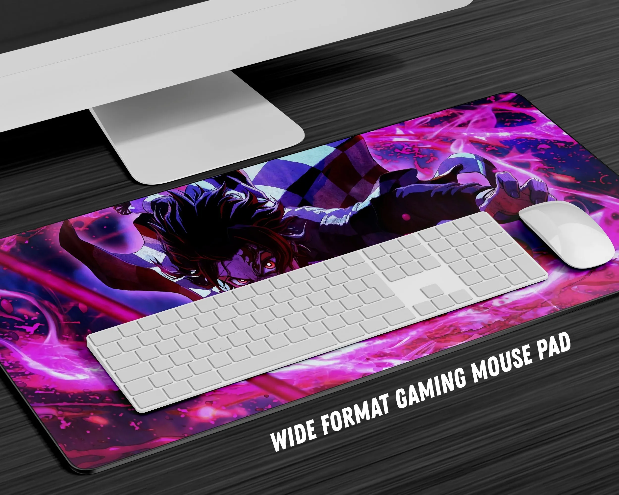 Demon Slayer Tanjiro Kamado Purple Gaming Mouse Pad