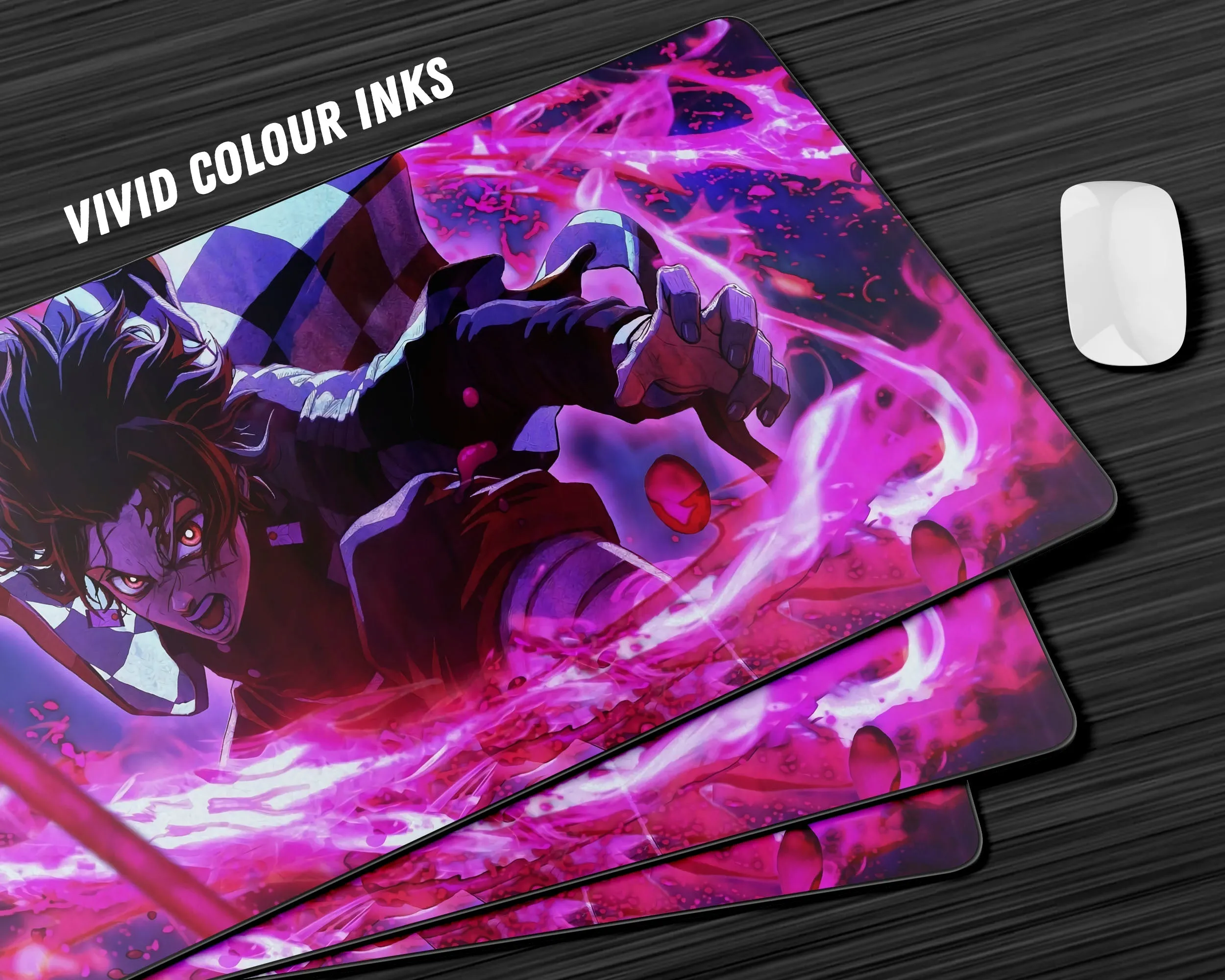 Demon Slayer Tanjiro Kamado Purple Gaming Mouse Pad