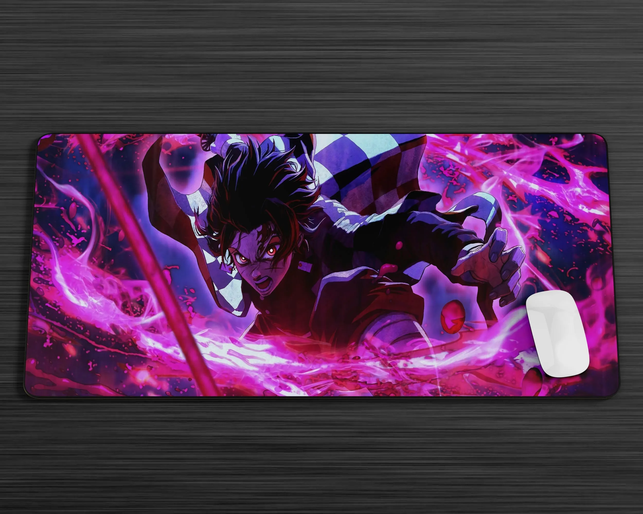 Demon Slayer Tanjiro Kamado Purple Gaming Mouse Pad