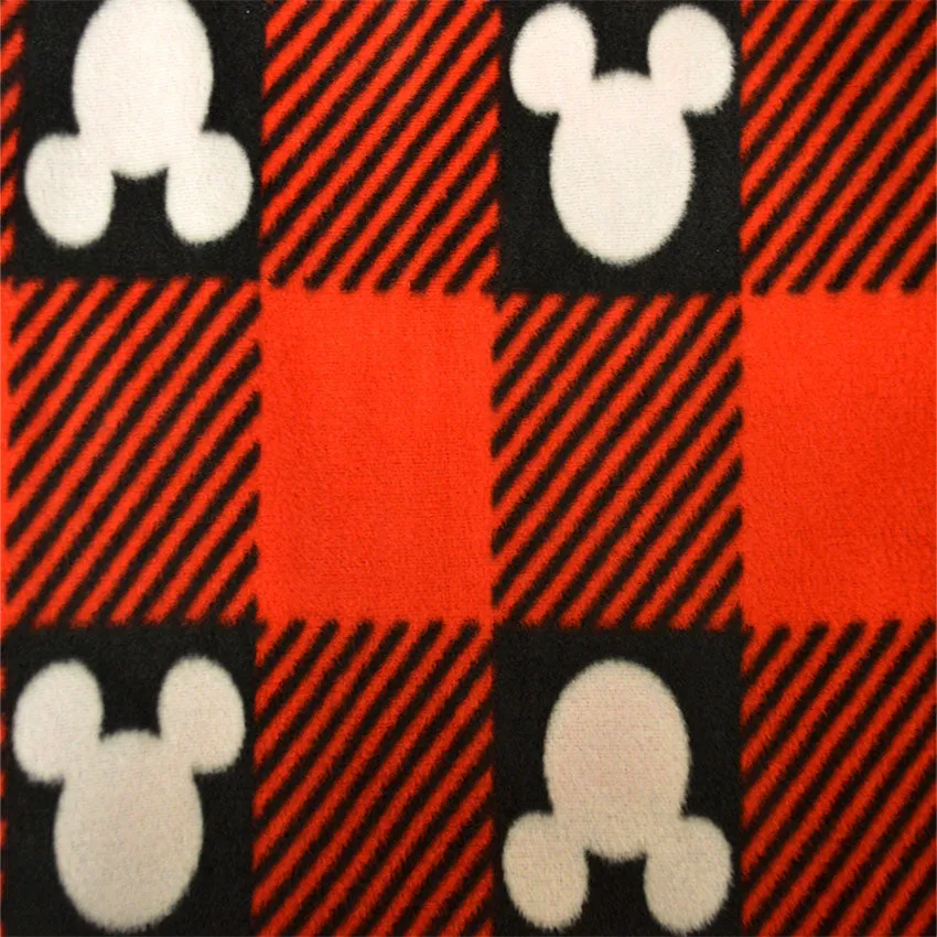 Disney Mickey Mouse Ears Plaid Holiday Men's Hooded Onesie