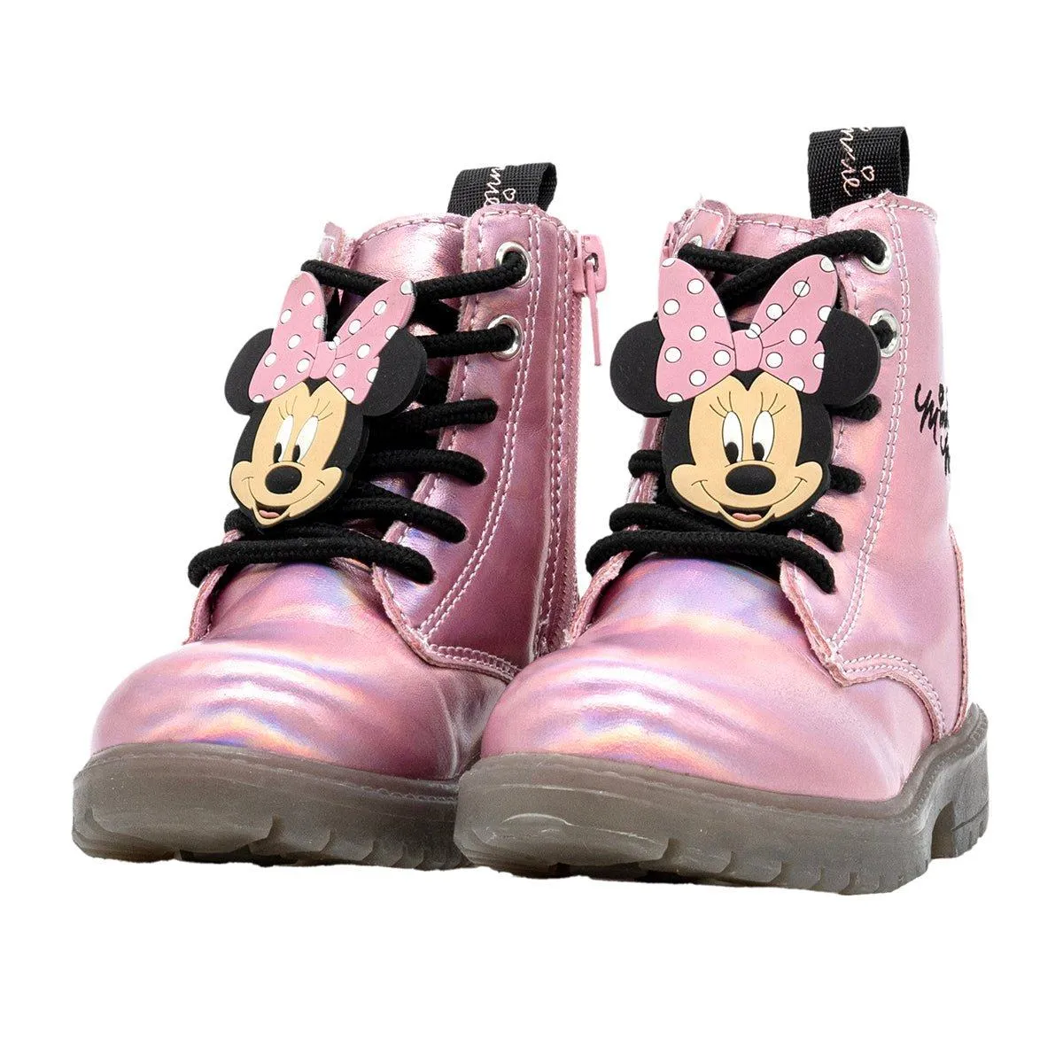 Disney Minnie Mouse Light Up Ankle Boots Leather Pink Colour For Kids