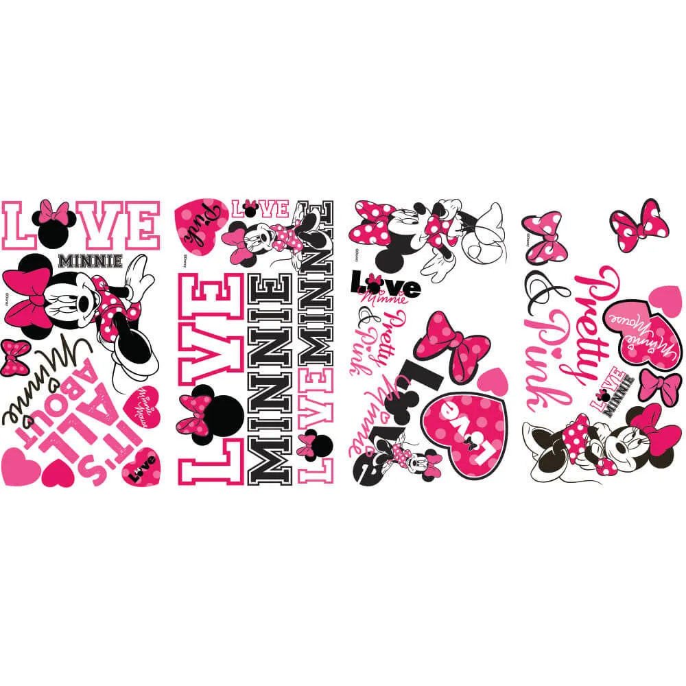 Disney "Mickey & Friends" Minnie Loves Pink Wall Decals