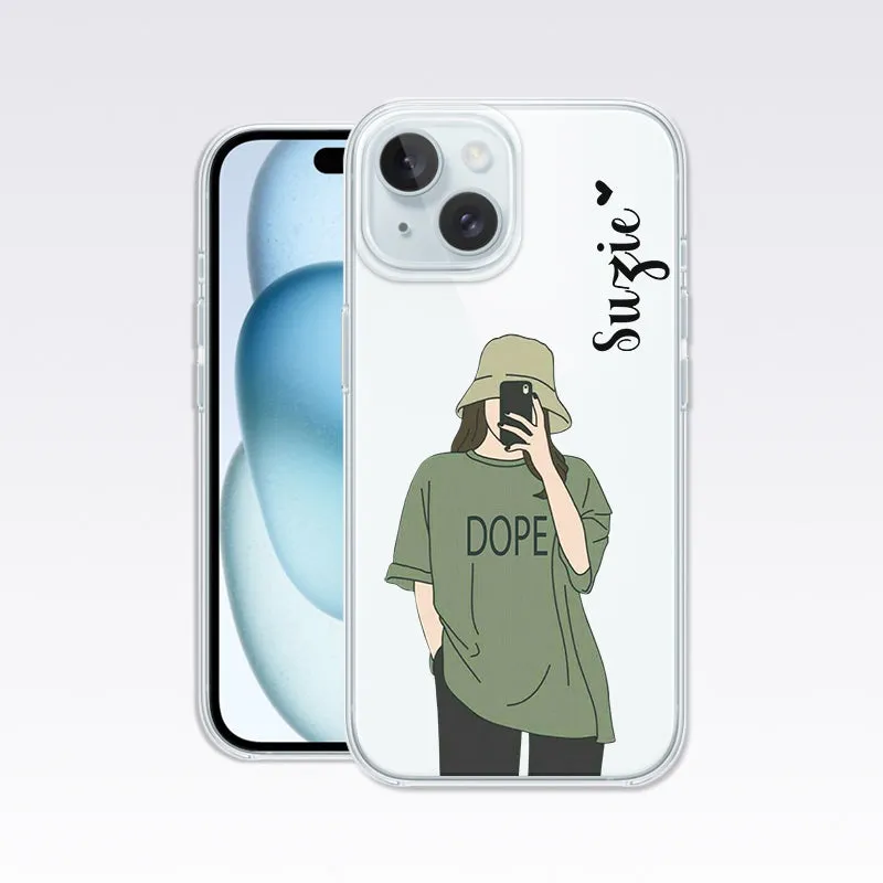 Dope Girl Custom Name Clear Silicon Cover