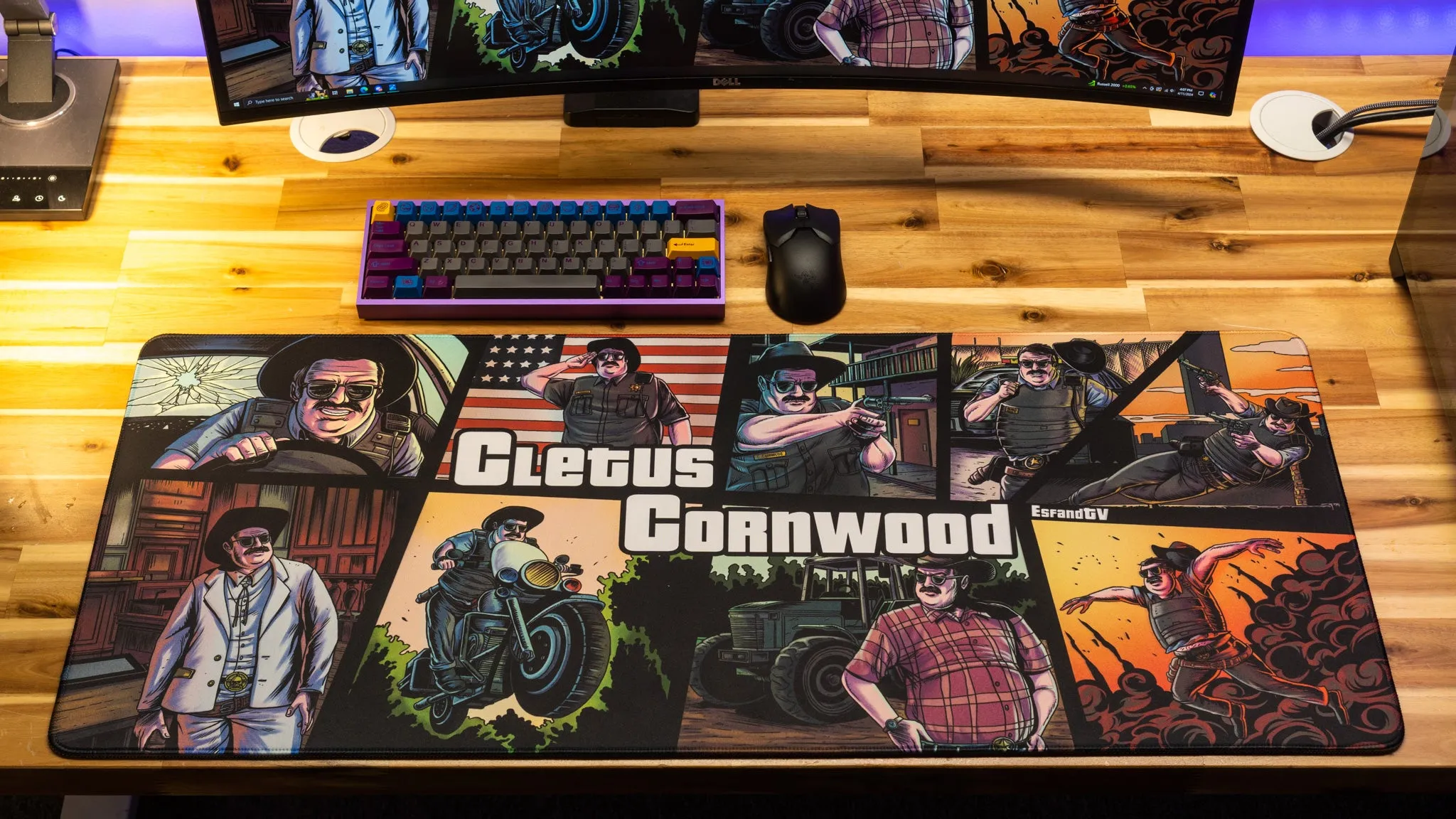 EsfandTV "Cletus Cornwood" Limited Edition Content Creator Collaboration Gaming XL Gaming Mouse Pad