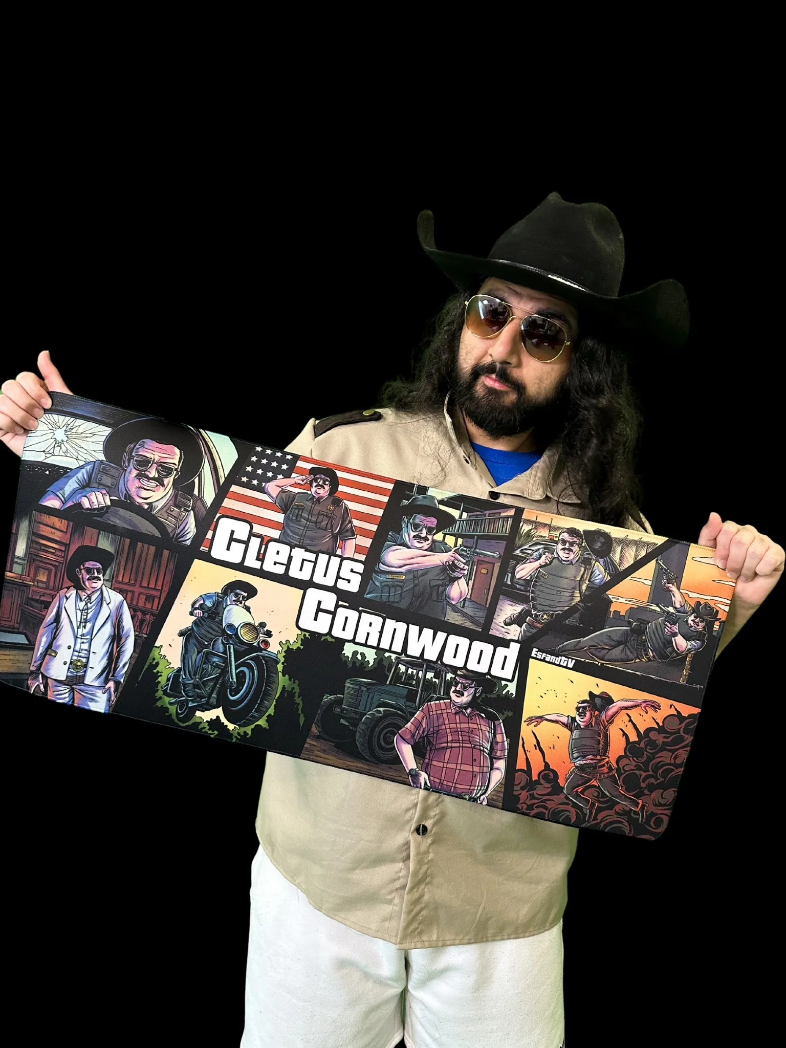 EsfandTV "Cletus Cornwood" Limited Edition Content Creator Collaboration Gaming XL Gaming Mouse Pad