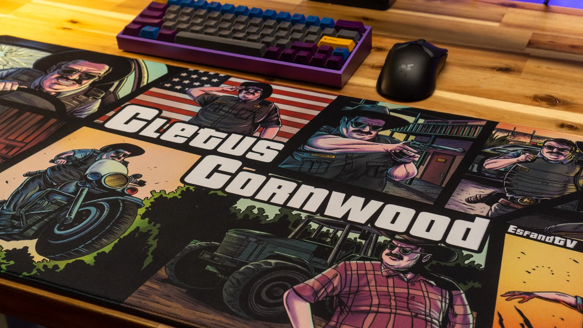 EsfandTV "Cletus Cornwood" Limited Edition Content Creator Collaboration Gaming XL Gaming Mouse Pad