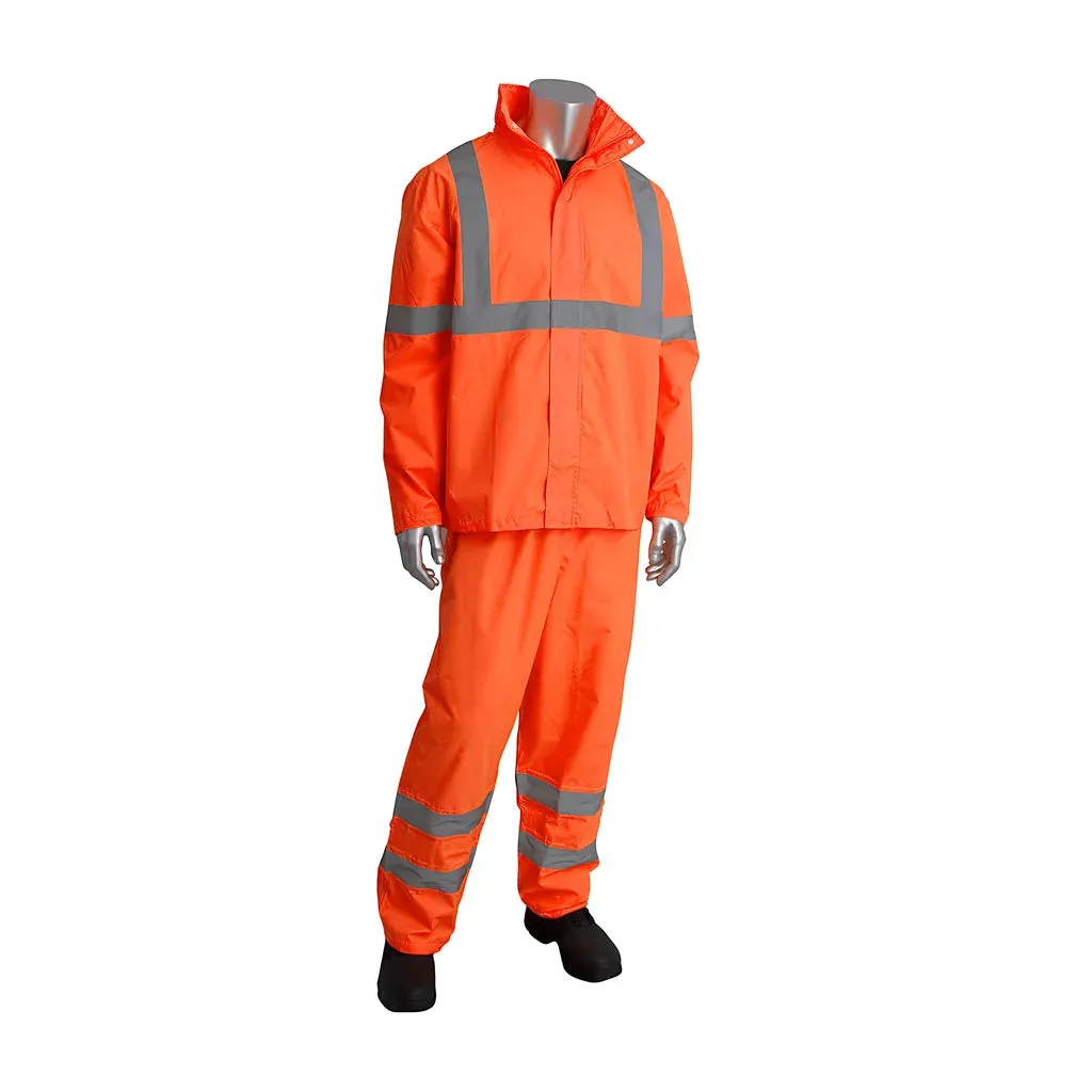 Falcon 353-1000OR-L/XL ANSI Type R Class 3 Two-Piece Value Rainsuit Set