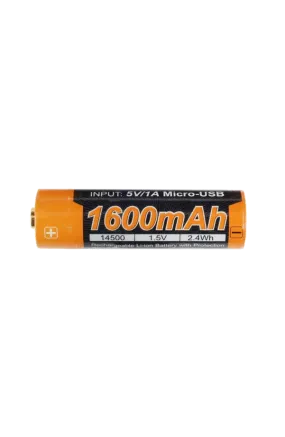 Fenix - 14500 Battery  1600mAh (Micro-USB Rechargeable)