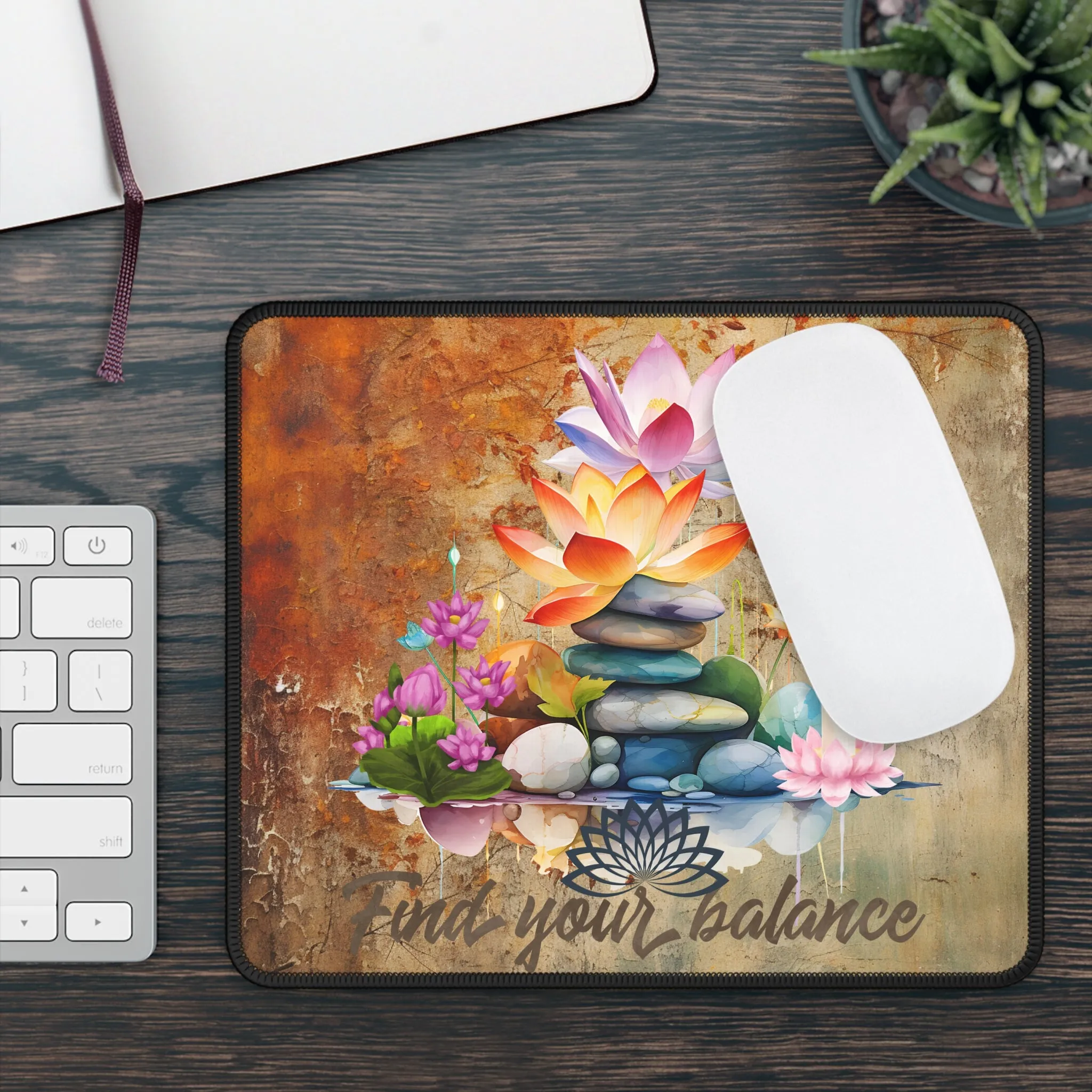 Find Your Balance Yoga Mouse Pad,Unique Gift For Meditation And Yoga Lover, Cute Yoga Mouse Pad, Mindful Yoga Gift, Yoga lover Mouse Pad, Yoga Instructor Gift, Gift For Yoga lovers, Gift For Yogi.