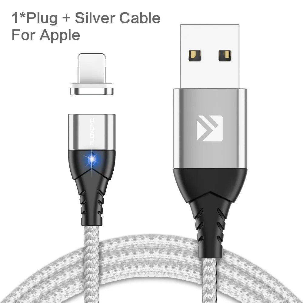 FLOVEME Magnetic Cable Micro USB Type C For iPhone Lighting Cable 1M 3A Fast Charging Wire Type-C Magnet Charger Phone Cable