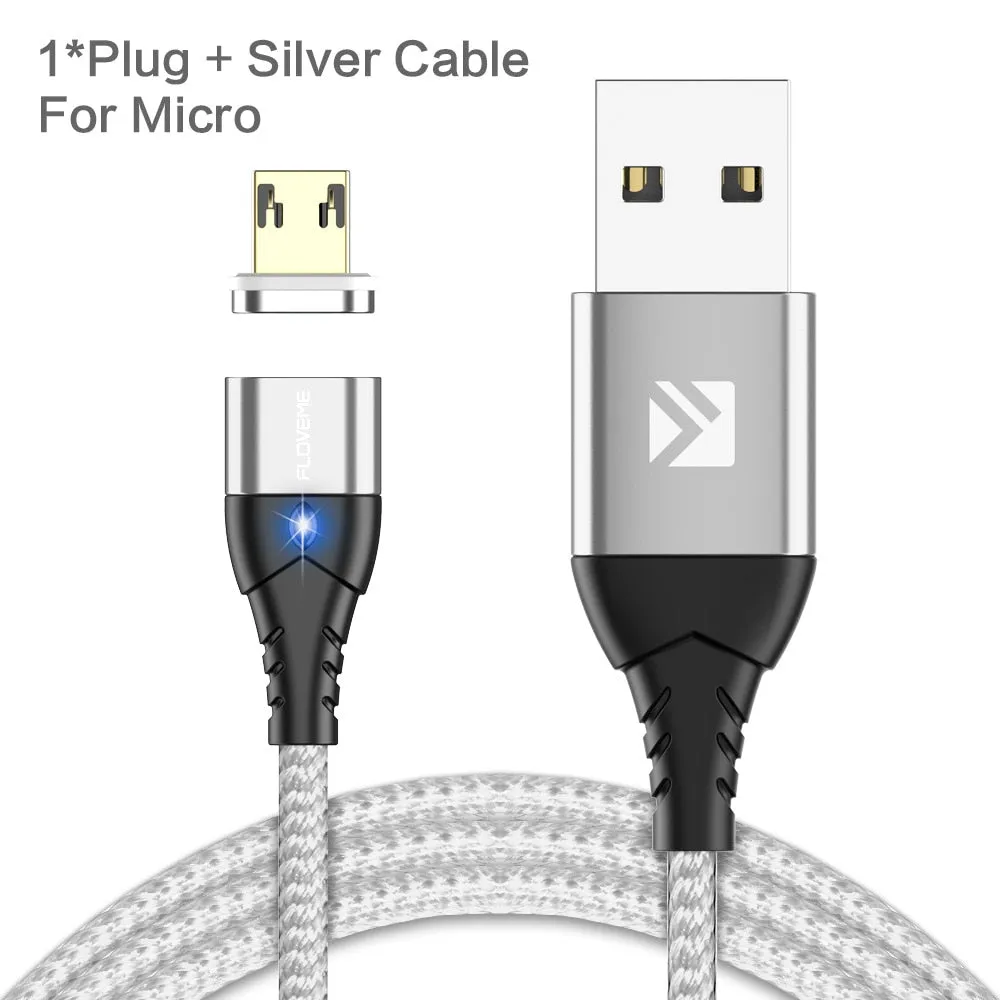 FLOVEME Magnetic Cable Micro USB Type C For iPhone Lighting Cable 1M 3A Fast Charging Wire Type-C Magnet Charger Phone Cable