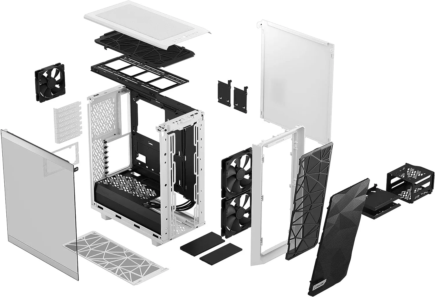 Fractal Design Meshify 2 Compact Clear White Tempered Glass ATX Case FD-C-MES2C-05