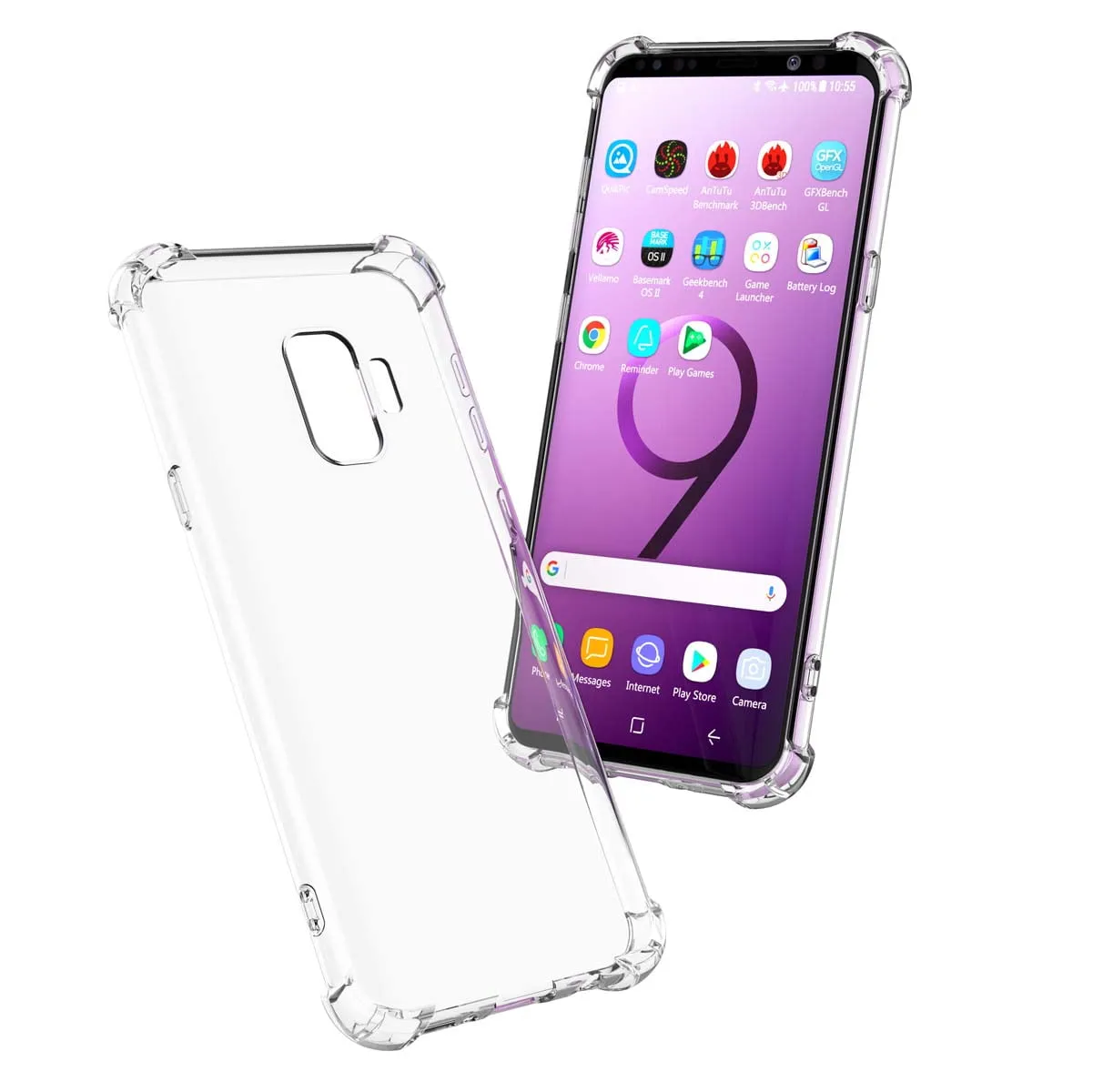 Galaxy A11 A12 A32 A42 S20 FE 5G S9 S21 S21  S21 FE 5G Note 9 20 Ultra Case, Samsung Galaxy Clear Phone Cases, Crystal Transparent Clear Flexible Shock Absorption Bumper Soft TPU Cover