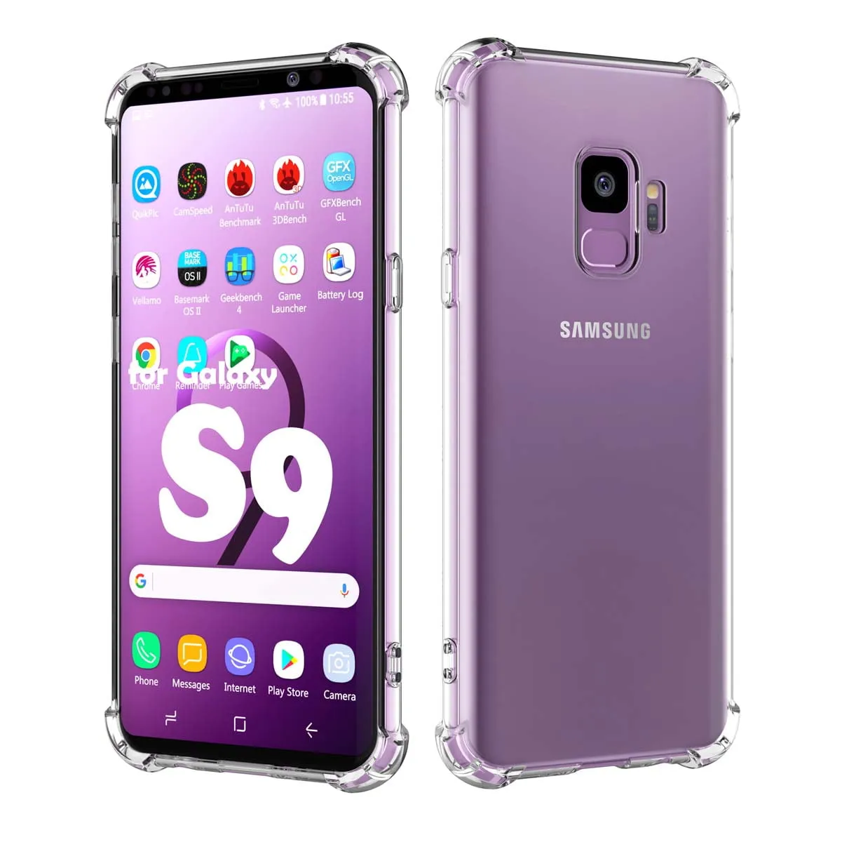 Galaxy A11 A12 A32 A42 S20 FE 5G S9 S21 S21  S21 FE 5G Note 9 20 Ultra Case, Samsung Galaxy Clear Phone Cases, Crystal Transparent Clear Flexible Shock Absorption Bumper Soft TPU Cover