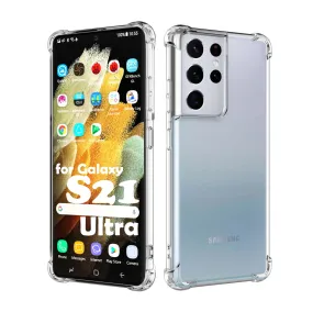 Galaxy A11 A12 A32 A42 S20 FE 5G S9 S21 S21  S21 FE 5G Note 9 20 Ultra Case, Samsung Galaxy Clear Phone Cases, Crystal Transparent Clear Flexible Shock Absorption Bumper Soft TPU Cover