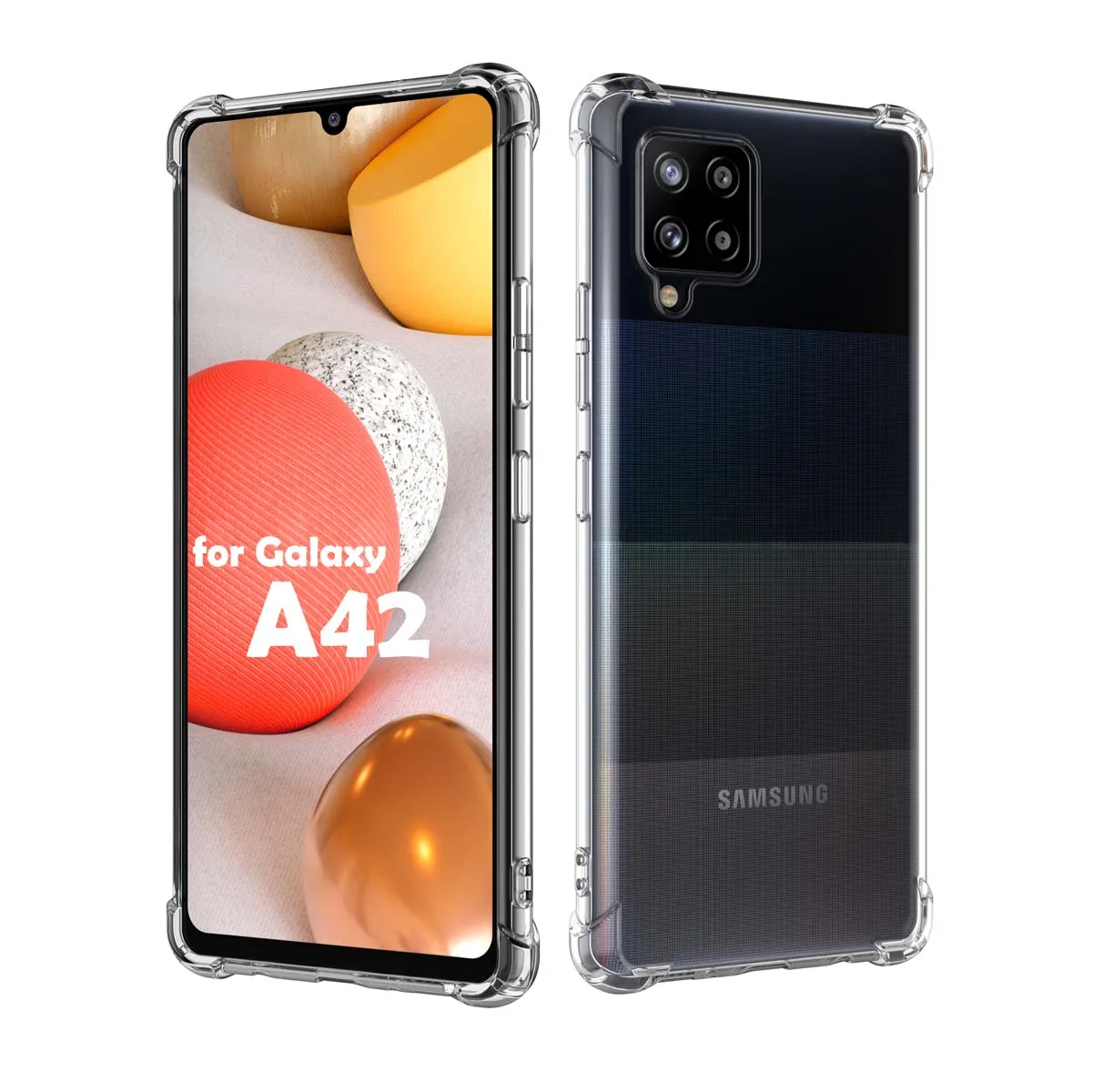 Galaxy A11 A12 A32 A42 S20 FE 5G S9 S21 S21  S21 FE 5G Note 9 20 Ultra Case, Samsung Galaxy Clear Phone Cases, Crystal Transparent Clear Flexible Shock Absorption Bumper Soft TPU Cover