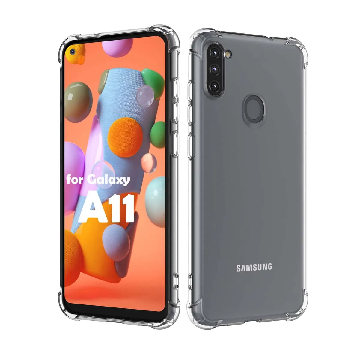 Galaxy A11 A12 A32 A42 S20 FE 5G S9 S21 S21  S21 FE 5G Note 9 20 Ultra Case, Samsung Galaxy Clear Phone Cases, Crystal Transparent Clear Flexible Shock Absorption Bumper Soft TPU Cover