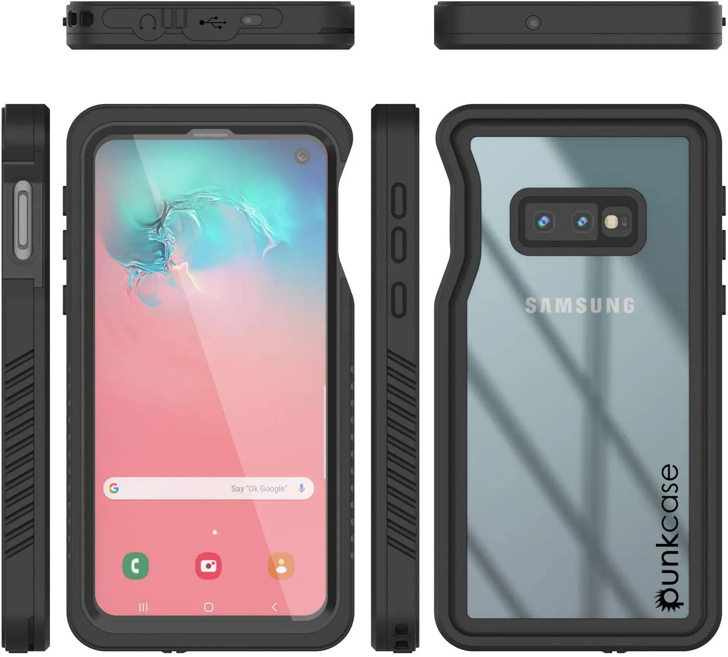 Galaxy S10e Water/Shockproof With Screen Protector Case [Black]