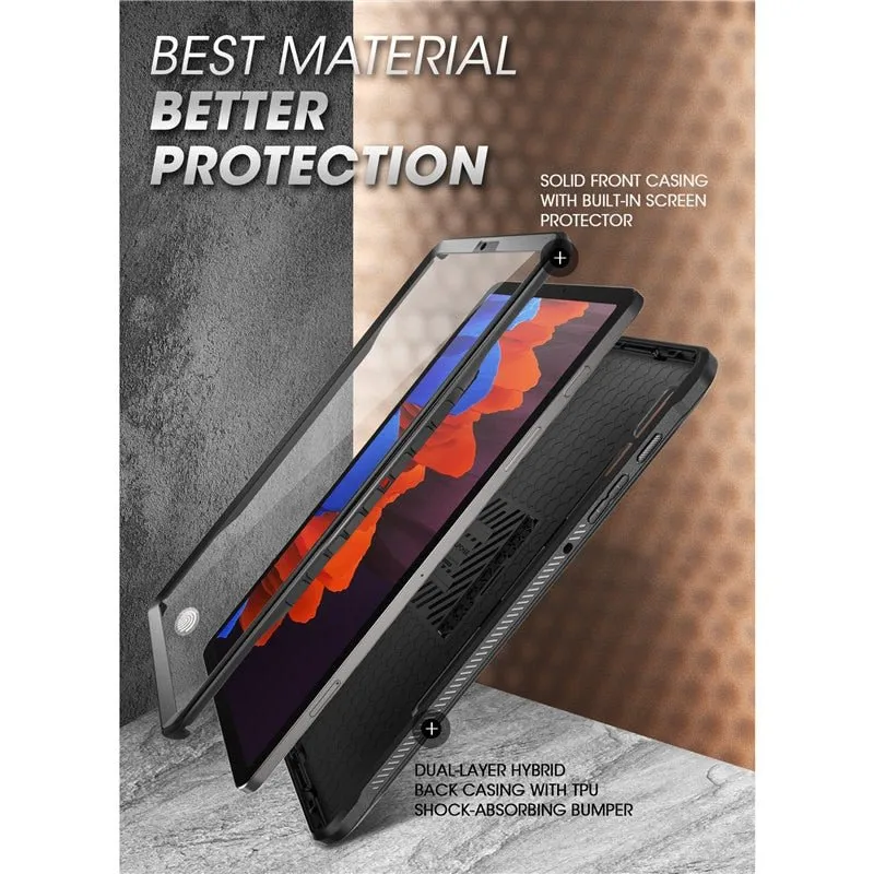 Galaxy Tab S7 Plus Case |  12.4" Galaxy Tab S7 Plus Rugged Cover With Built-in Screen Protector