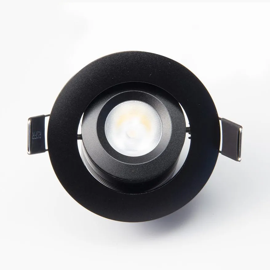 GM Lighting GMR6-WW 2 7/8" 6W LED Round Recessed Downlight Adjustable Gimbal Selectable Trim 30K