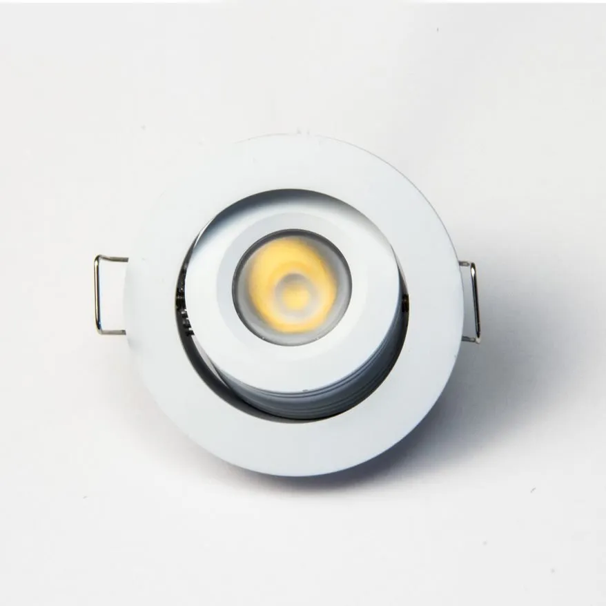 GM Lighting GMR6-WW 2 7/8" 6W LED Round Recessed Downlight Adjustable Gimbal Selectable Trim 30K