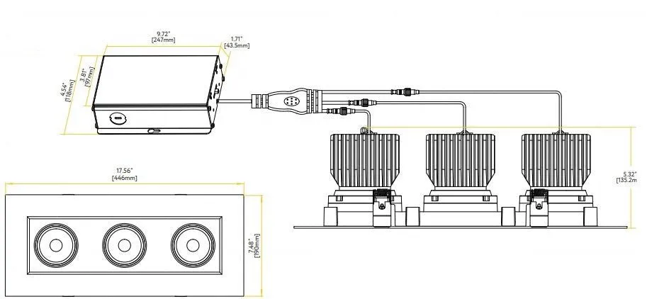 Goodlite Saturn G-99023 4″ 84W 3 Head LED Gimbal Selectable CCT/Wattage