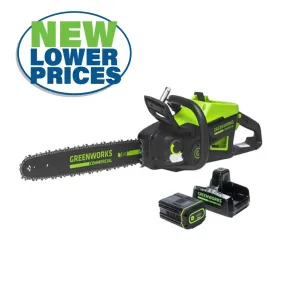 Greenworks 82V 18" 2.7kW Chainsaw with 4Ah Battery and Dual Port Charger