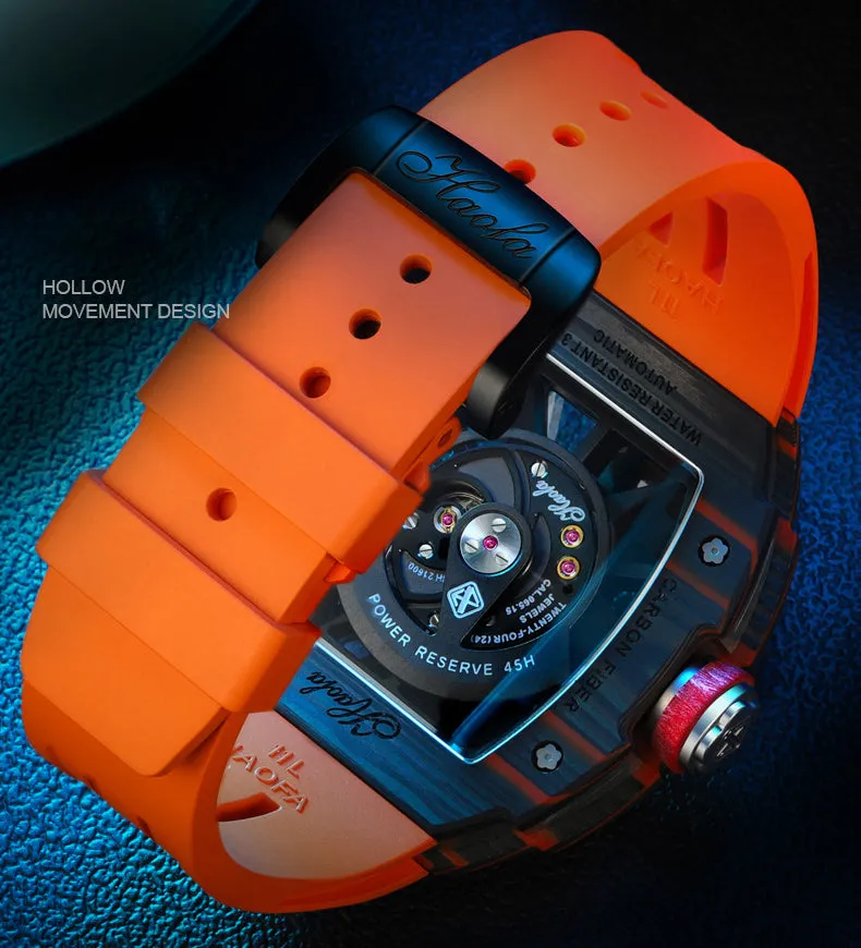 HAOFA 1905 Carbon Fiber  Bezel Titanium Magnesium Alloy Case Super Luminous Mechanical Watch