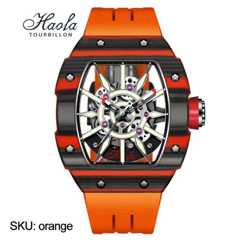 HAOFA 1905 Carbon Fiber  Bezel Titanium Magnesium Alloy Case Super Luminous Mechanical Watch