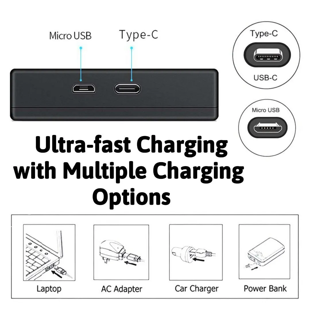 Hridz DMW-BCE10 Dual Battery Charger for Leica Panasonic Ricoh S008E BCE10 CGA-S008E Battery