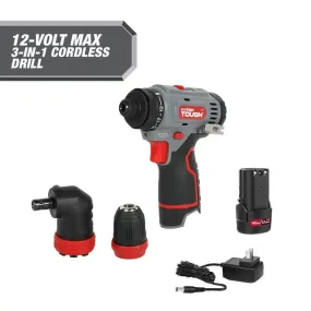 Hyper Tough 12V Max 3-in-1 Multi-Head Power Drill Set