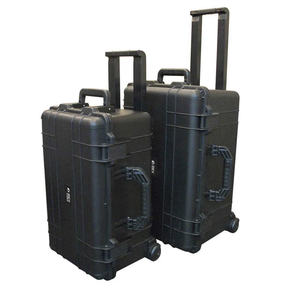 IBEX Protective Case 2500 with foam, 22 x 14 x 11.4", Black, With Wheels (IC-2500BKW)