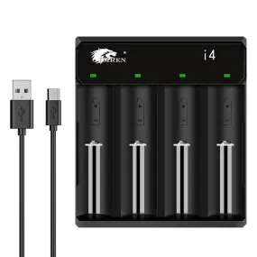 IMREN I4 4-Slot Universal Rechargeable Battery Charger with USB Type-C Port