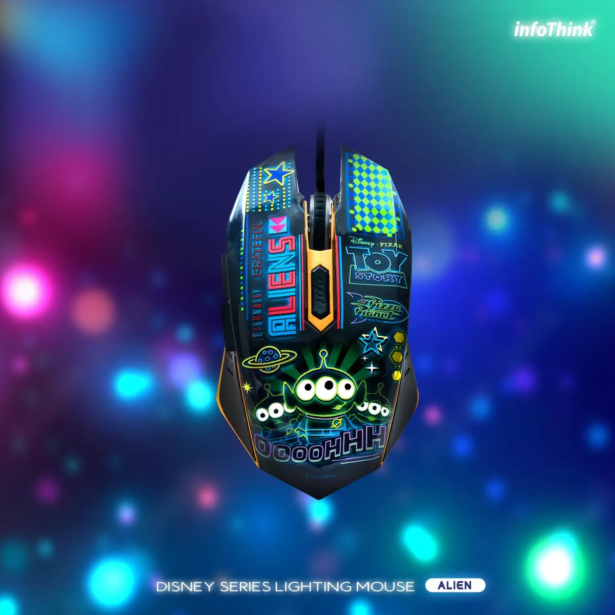 Infothink Disney Series Lighting Mouse Toy Story Alien ver USB Gaming Mouse