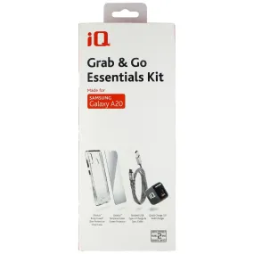 iQ Grab & Go Essentials Charger and Case Kit for Samsung Galaxy A20 - Clear