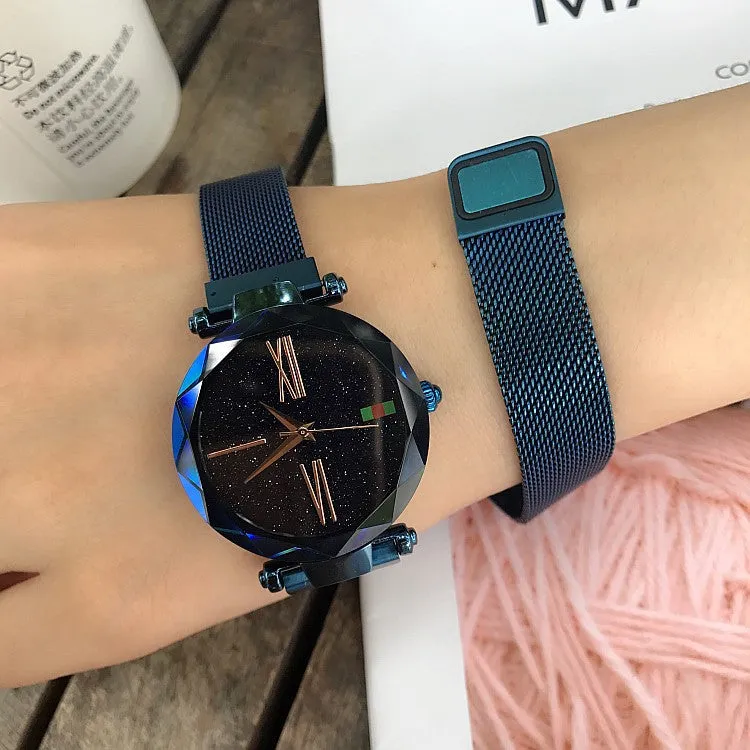 Irregular Mirror Magnet Strap Women's Watch