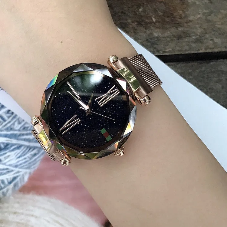 Irregular Mirror Magnet Strap Women's Watch