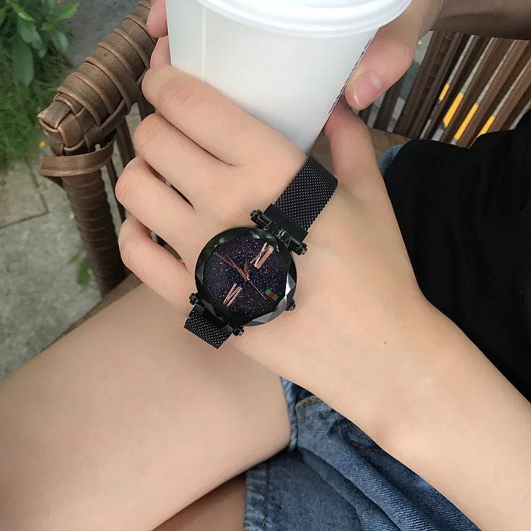 Irregular Mirror Magnet Strap Women's Watch