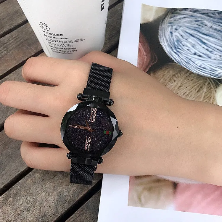 Irregular Mirror Magnet Strap Women's Watch