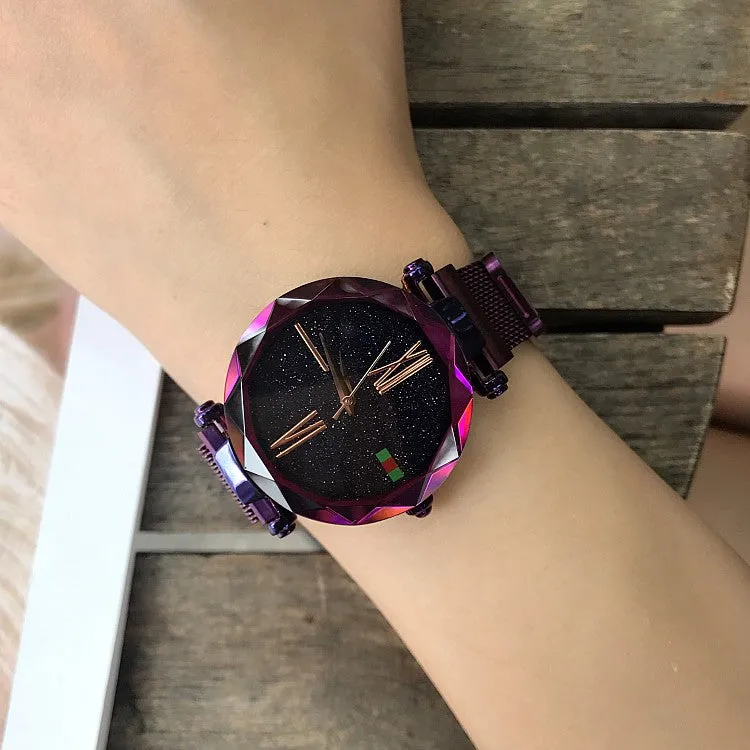 Irregular Mirror Magnet Strap Women's Watch