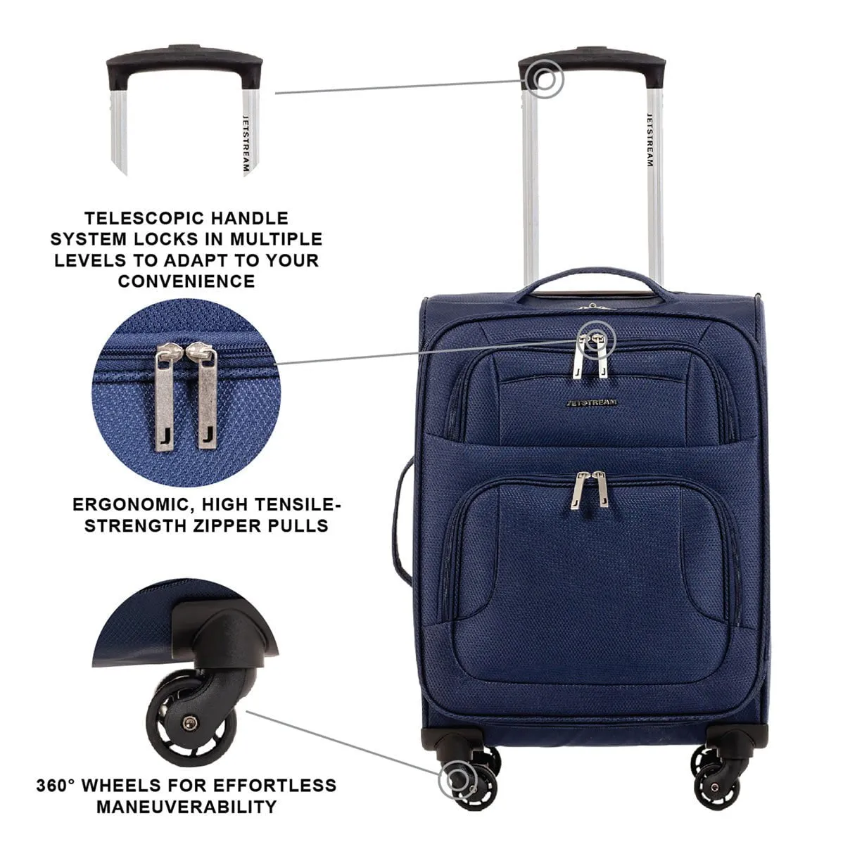 Jetstream 20 Inch Lightweight Spinner Luggage Carry-On Luggage