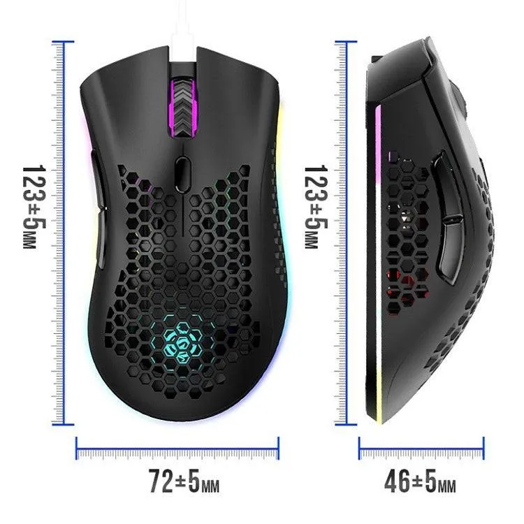 K-Snake BM600 RGB Lightweight Wireless Gaming Mouse with 1600 DPI and 7 Programmable Keys