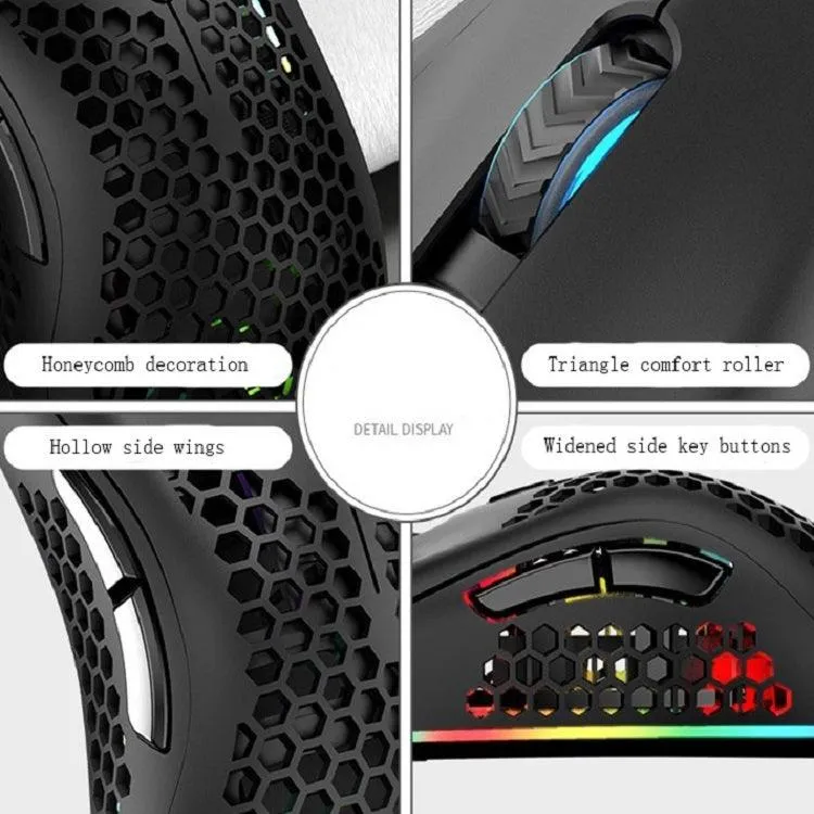 K-Snake BM600 RGB Lightweight Wireless Gaming Mouse with 1600 DPI and 7 Programmable Keys