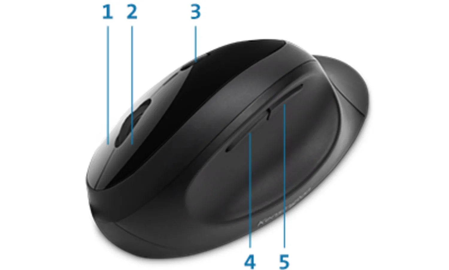 Kensington Pro Fit Ergo Wireless Mouse, Black, Built-in Wrist Rest, Five Buttons